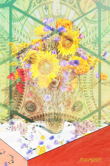 Digital Arts titled "Bouquet Suzanne Val…" by Marc Bulyss, Original Artwork, Digital Painting