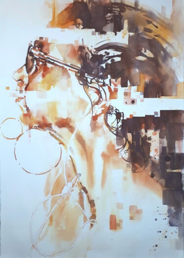 Pittura intitolato ""Quam Is Vultus IX"" da Valerio Scarapazzi, Opera d'arte originale, Acquarello