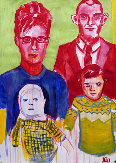 绘画 标题为“AMERICAN FAMILY” 由Eddy Legrand, 原创艺术品, 丙烯
