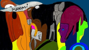 제목이 "Je suis Mangani'"인 디지털 아트 Mangani'로, 원작, 포토 몽타주