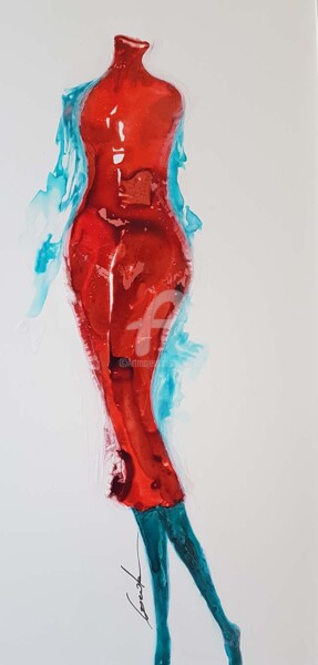Peinture intitulée "soliflor 2" par Cegede, Œuvre d'art originale, Encre