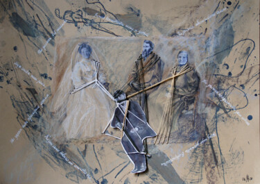 Family bonds. Groom Collages intitulée "Family bonds. Groom" par Maria Shedrina, Œuvre d'art originale, Collages