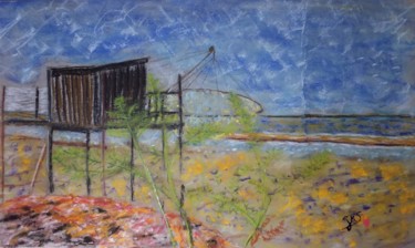 Carrelets au fenouil Peinture intitulée "Carrelets au fenouil" par Jean-Marc Subira, Œuvre d'art originale, Pastel
