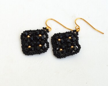 设计 标题为“Black square earrin…” 由Irena Zelickman, 原创艺术品, 首饰
