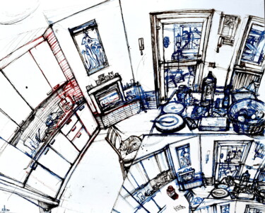 Painting titled "Untitled 38" by Lucio Forte, Original Artwork, Ink