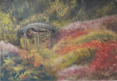 Spring Blossom at Villa Carlotta Schilderij getiteld "Spring Blossom at V…" door Davide Rodoquino, Origineel Kunstwerk, Inkt