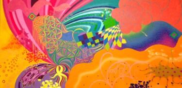 绘画 标题为“GENESIS” 由Lebek, 原创艺术品, 油 安装在木板上