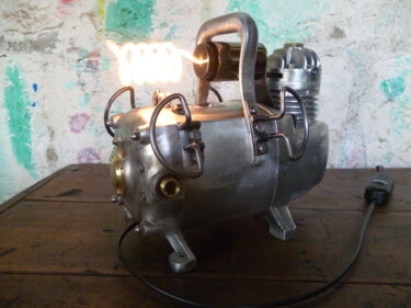 LAMPE " COMPRESSEUR " Design titled "LAMPE " COMPRESSEUR…" by Leferailleur02, Original Artwork, Luminaire