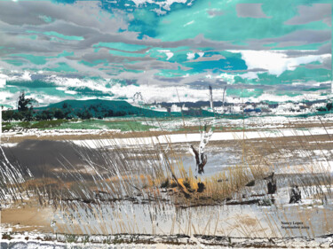 Digital Arts titled "MARECAGE" by Nancy Lopez, Original Artwork, Digital Painting Mounted on Wood Stretcher frame