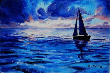 Petit voilier et coucher de soleil