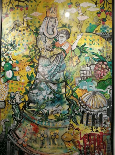 Painting titled ""Bonne Mère"" by Harry Gaabor, Original Artwork, Acrylic
