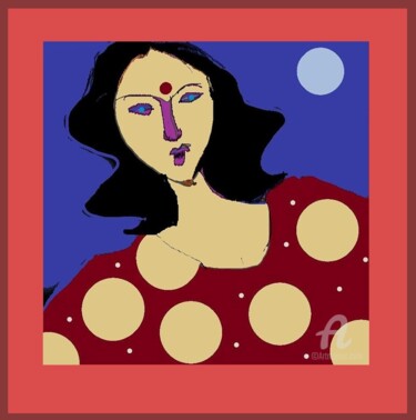 Digital Arts titled "THE MOON-3" by Prodip Kumar Sengupta, Original Artwork, Digital Painting