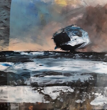Painting titled ""Coup de froid"" by Alain Tardieu, Original Artwork, Acrylic Mounted on Wood Stretcher frame