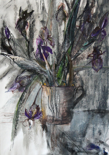 These are our flowers! (irises) Рисунок под названием "These are our flowe…" - Maria Shedrina, Подлинное произведение искусства, Пастель