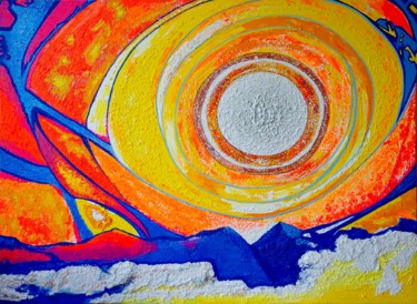 제목이 ""Sunraise""인 미술작품 Svitlana Yatsenko로, 원작, 아크릴 나무 들것 프레임에 장착됨
