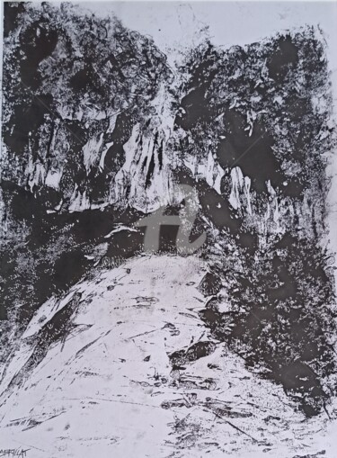 Printmaking titled "Vers la cascade du…" by Laurent Chabrillat, Original Artwork, Monotype