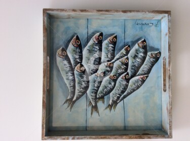 Peinture intitulée "Plateau sardines" par Philippe Coeurdevey, Œuvre d'art originale, Acrylique