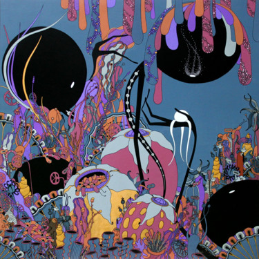 Peinture intitulée "Spring Le Porteur d…" par Elisabeth Alexia Bruchet (Eli Xia), Œuvre d'art originale, Acrylique