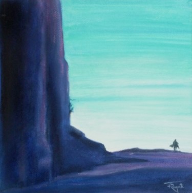 Malerei mit dem Titel "Trait d'Union V" von Frédérique Rouquette, Original-Kunstwerk, Acryl Auf Karton montiert