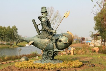 제목이 "Fish Baron.....2"인 조형물 Tigran Harutyunyan로, 원작, 청동