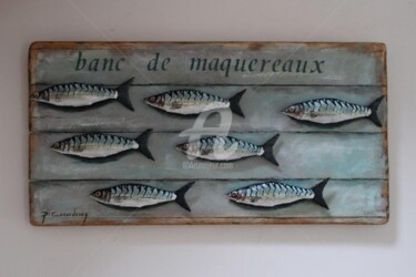 Peinture intitulée "Le banc de maquerea…" par Philippe Coeurdevey, Œuvre d'art originale, Papier