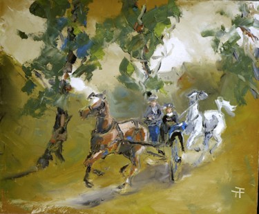 -LE BLANC VA AU MARCHE- Peinture intitulée "-LE BLANC VA AU MAR…" par Thierry Faure, Œuvre d'art originale, Huile