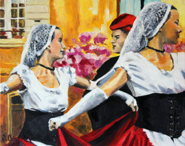 Peinture intitulée "La rencontre" par Pascal Brachet, Œuvre d'art originale, Huile