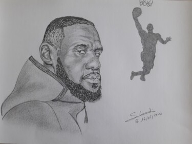 Dessin intitulée "Portrait du baskett…" par Gilles Staub (LeCrayonAgile), Œuvre d'art originale, Crayon