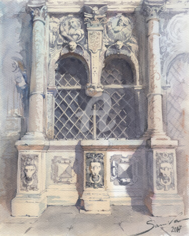 Antique architecture Painting titled "Antique architecture" by Samira Yanushkova, Original Artwork, Watercolor