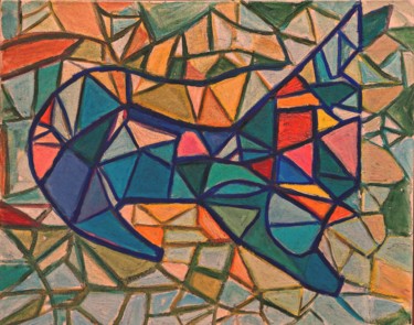 Painting titled "Animal ou objet?" by Grégoire Koboyan (Cricorps), Original Artwork, Oil
