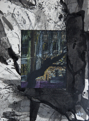 Urban trees series - 3 - original landscape artwork Dessin intitulée "Urban trees series…" par Maria Shedrina, Œuvre d'art originale, Encre