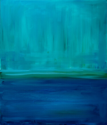Painting titled "Serene" by Nataliia Sydorova, Original Artwork, Oil Mounted on Wood Stretcher frame