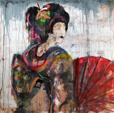 绘画 标题为“SERIE GEISHA 00021” 由Josep Pozo, 原创艺术品, 拼贴