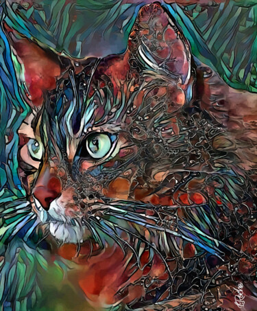 Carmino - Cat - Mix media - 70x58 cm - OOAK