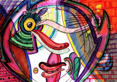 Peinture intitulée "Mr Ho" par Catb, Œuvre d'art originale, Acrylique