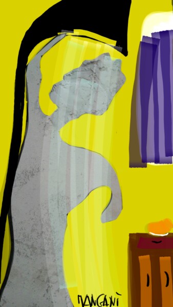 Arte digitale intitolato "She takes a shower" da Mangani', Opera d'arte originale, Fotomontaggio