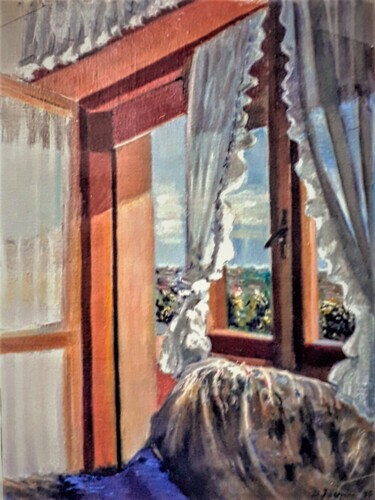 绘画 标题为“City from the window” 由Davide Rodoquino, 原创艺术品, 油