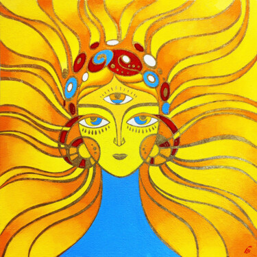 Painting titled "The sun" by Yulia Belasla, Original Artwork, Oil