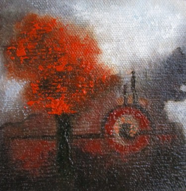 Framboyan tree Peinture intitulée "Framboyan tree" par Judith Ruiz, Œuvre d'art originale, Huile