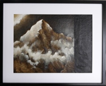 Peinture intitulée "Mountain with Black…" par Sandra Sousa, Œuvre d'art originale, Huile