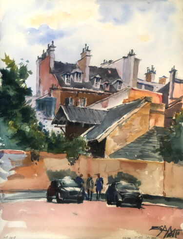 N°455 Versailles Rive Droite 2 #ArtistSupportPledge Peinture intitulée "N°455 Versailles Ri…" par Alexandre Dumitrescu, Œuvre d'art originale, Aquarelle