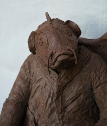 madame carpe Sculptuur getiteld "madame carpe" door Barbotine Ciselet, Origineel Kunstwerk, Keramiek