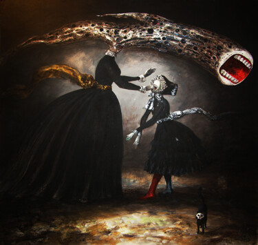 Painting titled "Victorian mourning" by Serge Sunne, Original Artwork, Acrylic