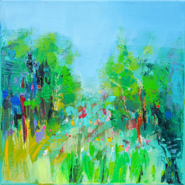 Le Printemps, tout un poème Painting titled "Le Printemps, tout…" by Gérard Esquerre, Original Artwork, Acrylic Mounted on Wood Stretcher frame