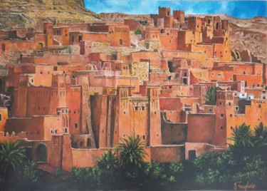 Peinture intitulée "Oasis aux portes du…" par Jessica Fanigliulo, Œuvre d'art originale, Huile
