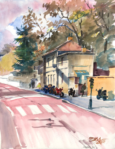N°450 Versailles rue de la Porte de Buc #ArtistSupportPledge 绘画 标题为“N°450 Versailles ru…” 由Alexandre Dumitrescu, 原创艺术品, 水彩