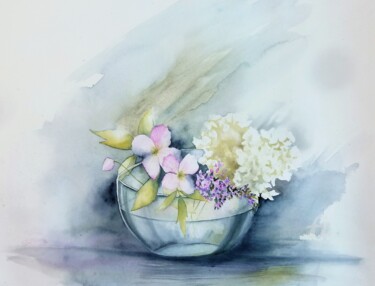 Pintura titulada "" Un bouquet "" por Solveig Gnéma-Richard, Obra de arte original, Acuarela