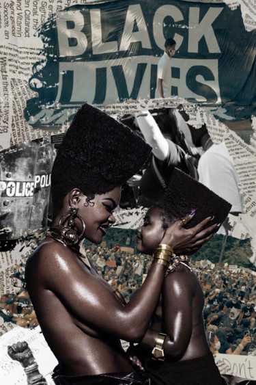 Colagens intitulada "Black Lives Matter" por Lonven'S Art Collage, Obras de arte originais, Fotografia Manipulada