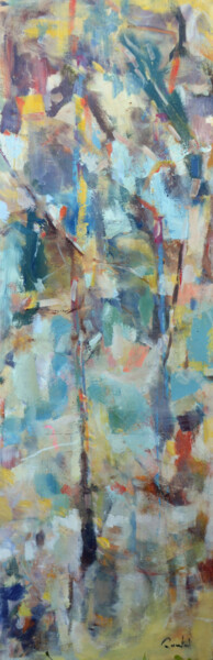 Malerei mit dem Titel "Chemins en forêt" von Pierre Quentel, Original-Kunstwerk, Öl