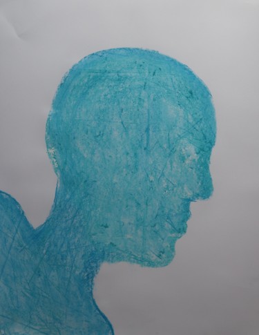 图画 标题为“blueface” 由Adam Spinosa, 原创艺术品, 粉笔